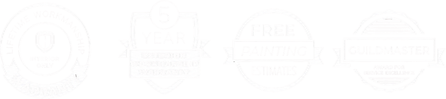 Lifetime Interior Warranty (interior only), 5 Year Exterior Workmanship Warranty, Free Painting Estimates, and the Guildmaster Award for Service Excellence