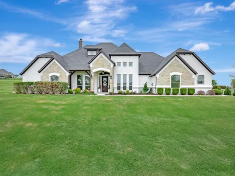 Large Southlake elevation in painted brick and stone