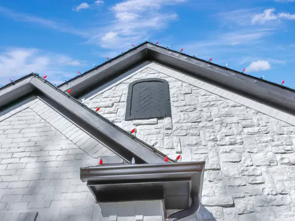 Painted brick elevation with contrasting trim