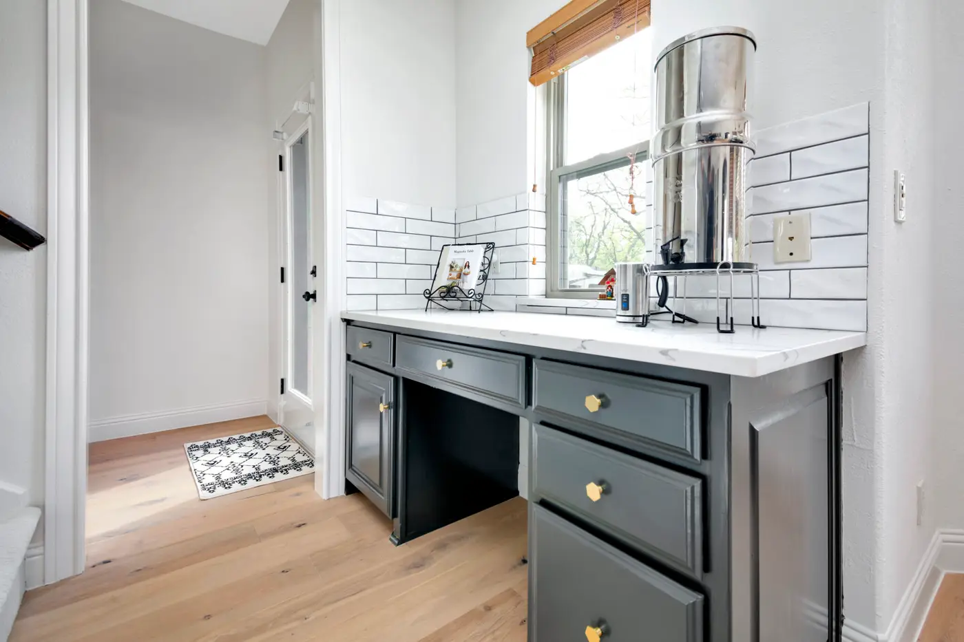 Painted bathroom vanity and cabinetry
