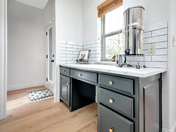 Painted bathroom vanity and cabinetry