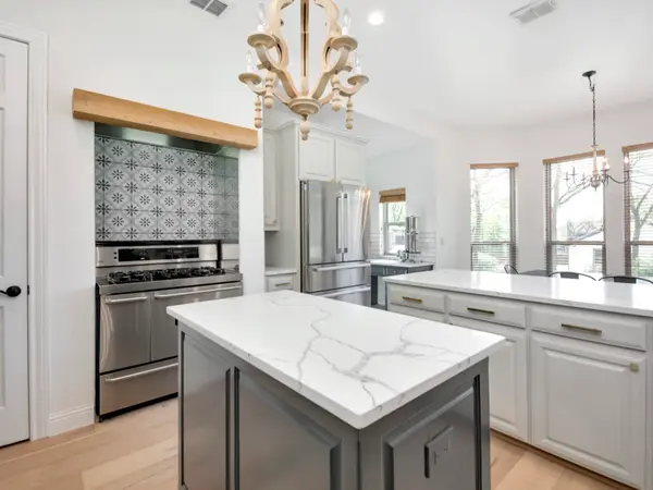 Painted kitchen cabinetry and island