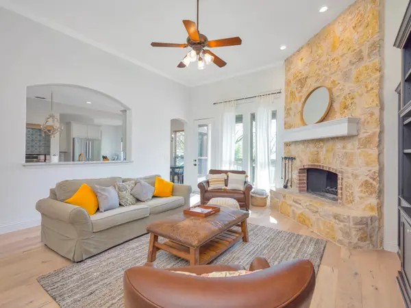 Repainted living room with fireplace