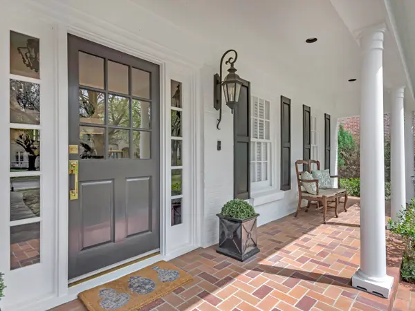 Painted brick porch and columns