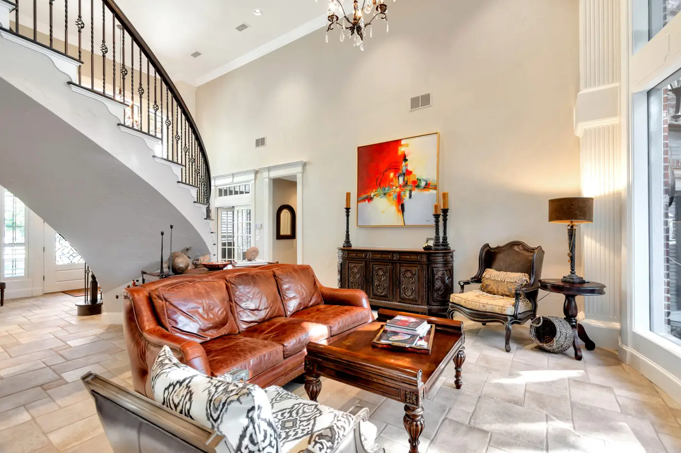 Repainted living room and staircase