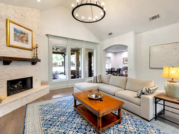 Repainted living room with fireplace