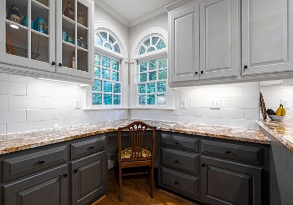 Kitchen cabinets painted shades of gray