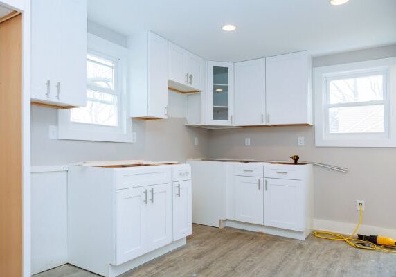 Kitchen cabinets painted white